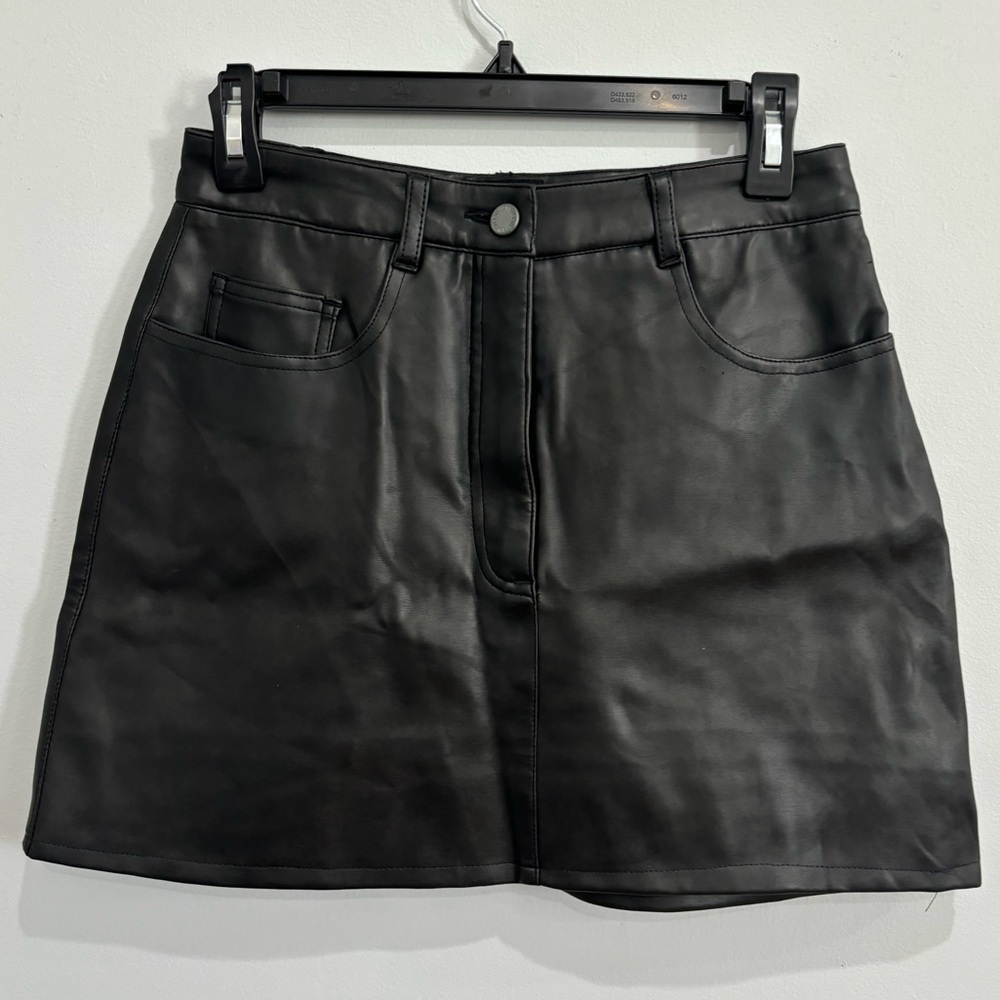 Leather mini skirt